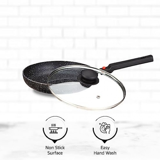 Amazon Brand Solimo Aluminium 3 Piece Non-Stick Cookware Set with Detachable Handle