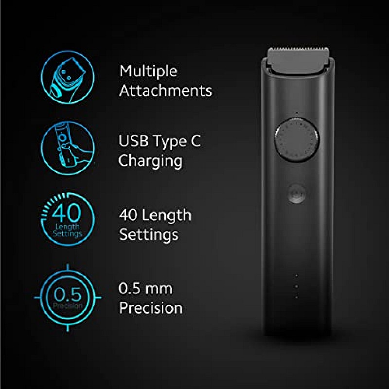 MI Men Xiaomi Grooming Kit,(Trimmer Kit) All-In-One Professional Styling Trimmer,Body Groomer,40 Length Settings Black