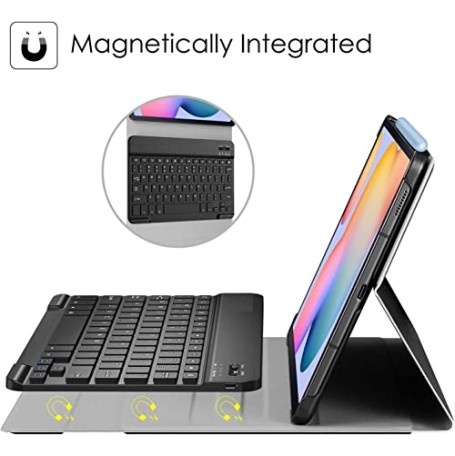 typecase Keyboard Case for Samsung Galaxy Tab S6 Lite 10.4 Inch 2022/2020 Model (SM-P610/P613/P615/P619),Wireless Bluetooth Keyboard, Black