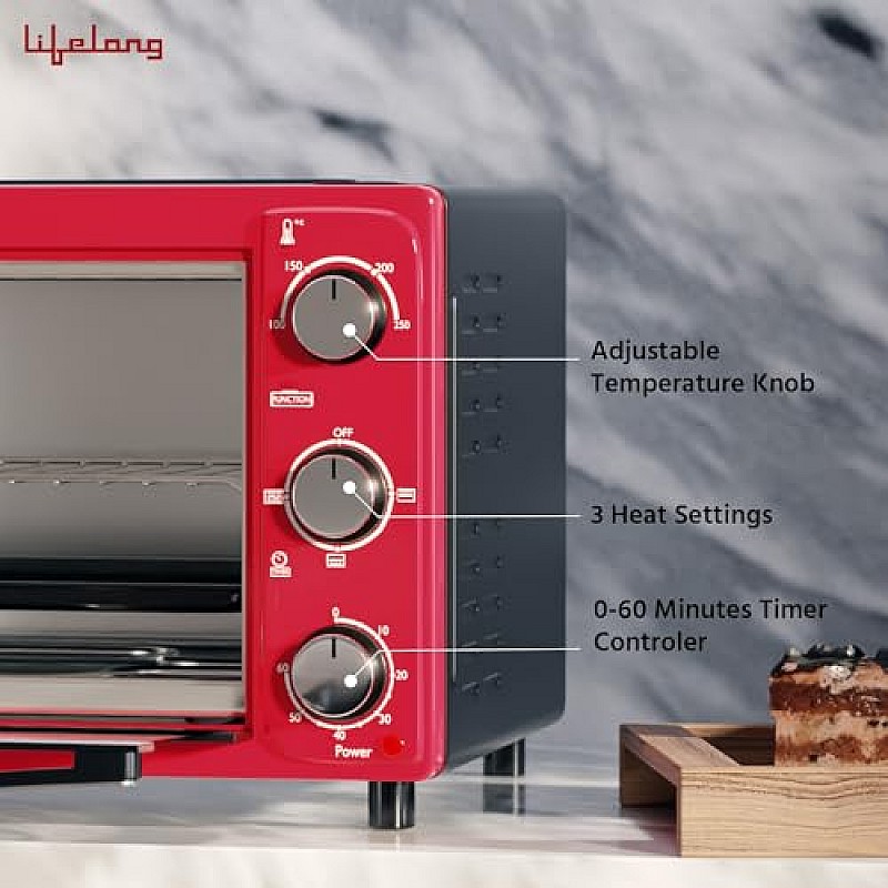 Lifelong OTG 9 Litre Electric Oven Toaster Griller for Kitchen, Contant Temp 1100W LLOT09