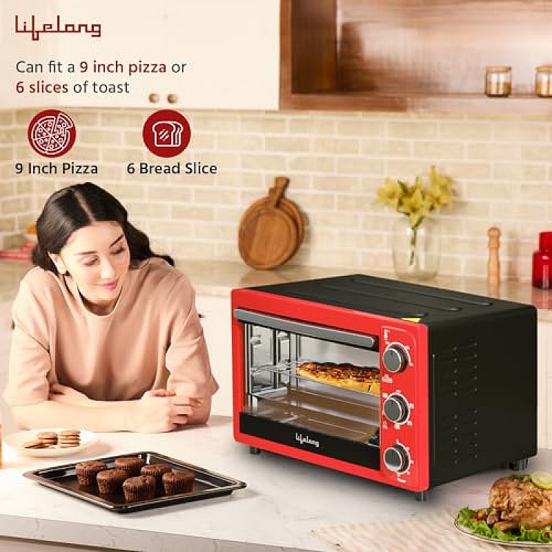 Lifelong OTG 9 Litre Electric Oven Toaster Griller for Kitchen, Contant Temp 1100W LLOT09