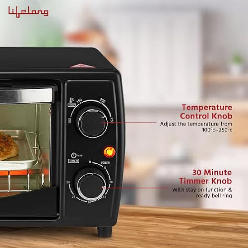 Lifelong OTG 9 Litre Electric Oven Toaster Griller for Kitchen, Contant Temp 1100W LLOT09