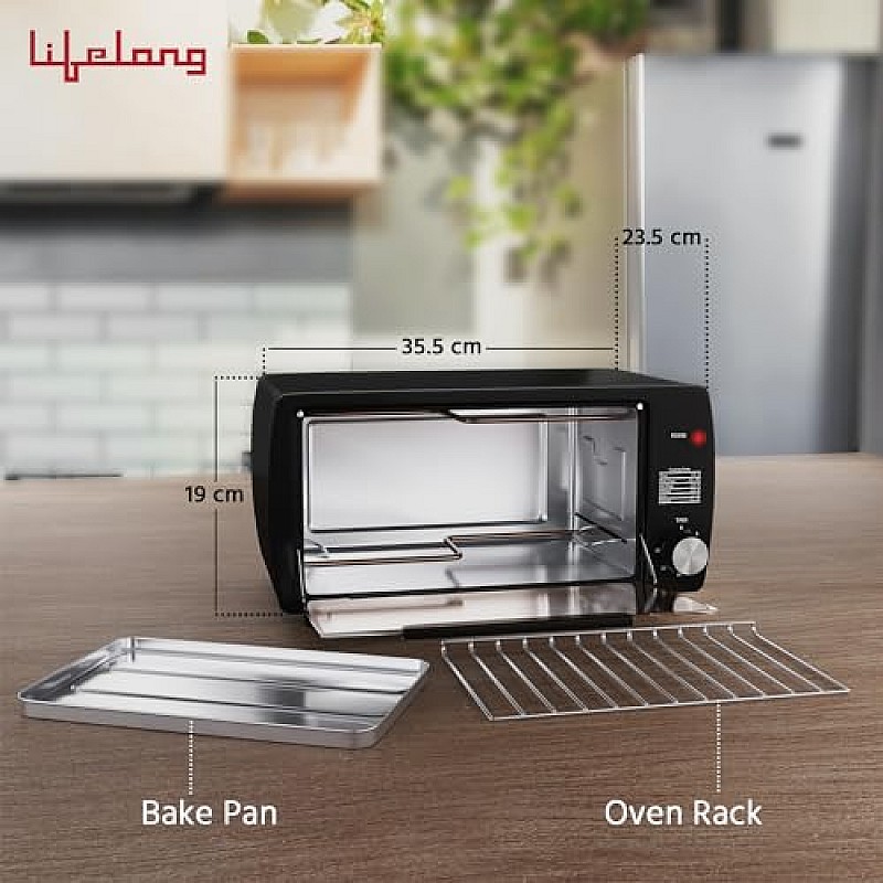 Lifelong OTG 9 Litre Electric Oven Toaster Griller for Kitchen, Contant Temp 1100W LLOT09