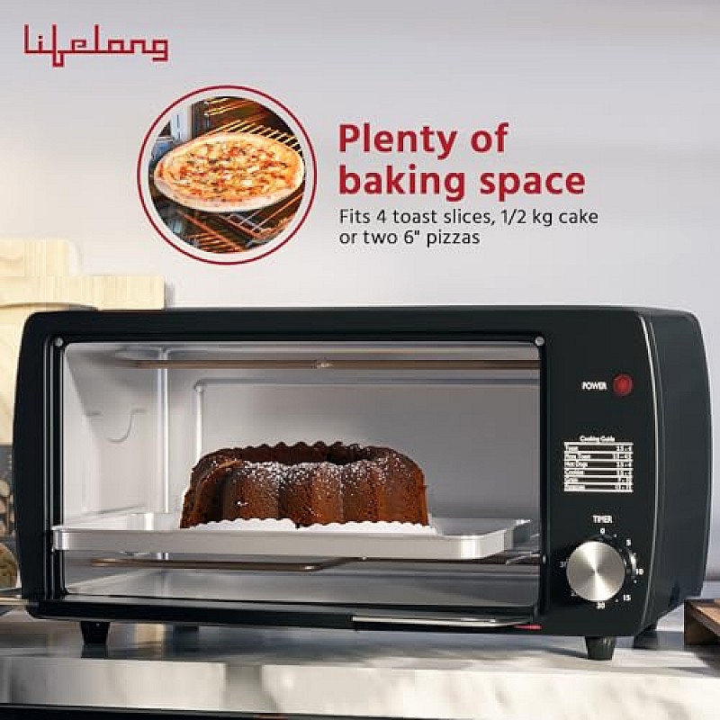 Lifelong OTG 9 Litre Electric Oven Toaster Griller for Kitchen, Contant Temp 1100W LLOT09