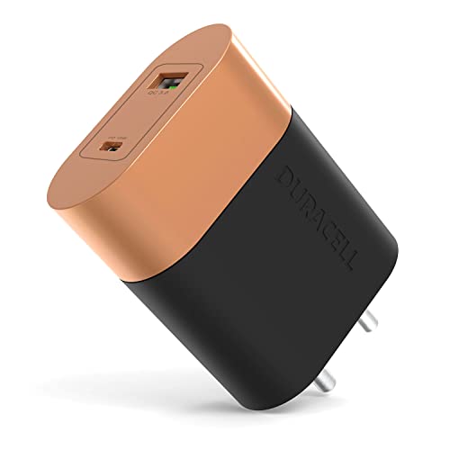 DURACELL 36 Watts Fast Wall Charger Adapter, Type C Power Delivery Fast Charging black DURACELL 36 Watts Fast Wall Charger Adapter, Type C Power Delivery Fast Charging black
