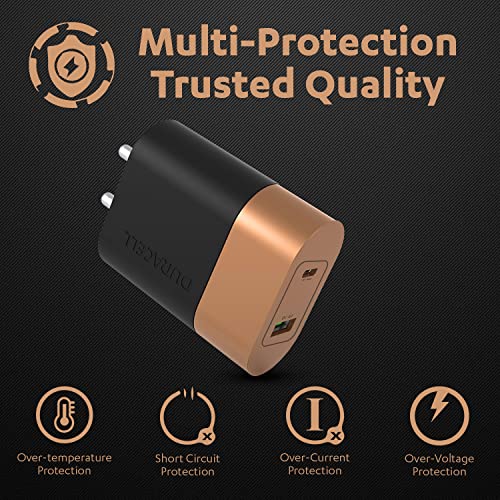 DURACELL 36 Watts Fast Wall Charger Adapter, Type C Power Delivery Fast Charging black DURACELL 36 Watts Fast Wall Charger Adapter, Type C Power Delivery Fast Charging black
