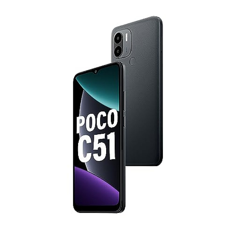 POCO C51 (Power Black, 4GB RAM, 64GB Storage) Refurbished