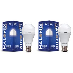 Halonix 8.5 Watt B22 LED White Rechargeable Emergency light Inverter Bulb, Pack of 3 White Halonix 8.5 Watt B22 LED White Rechargeable Emergency light Inverter Bulb, Pack of 3 White