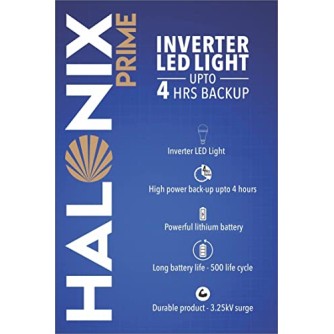 Halonix 8.5 Watt B22 LED White Rechargeable Emergency light Inverter Bulb, Pack of 3 White Halonix 8.5 Watt B22 LED White Rechargeable Emergency light Inverter Bulb, Pack of 3 White