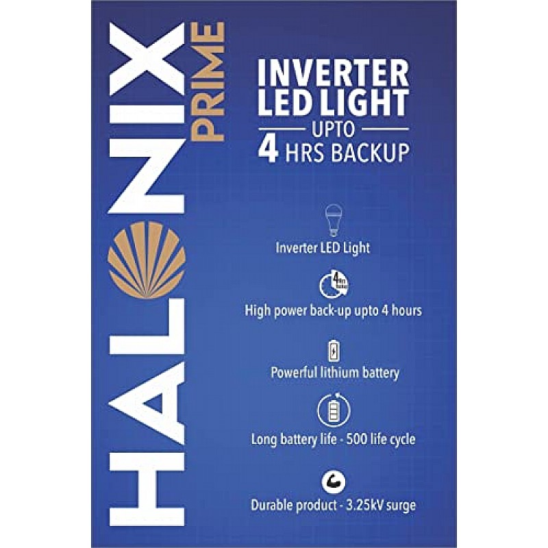 Halonix 8.5 Watt B22 LED White Rechargeable Emergency light Inverter Bulb, Pack of 2