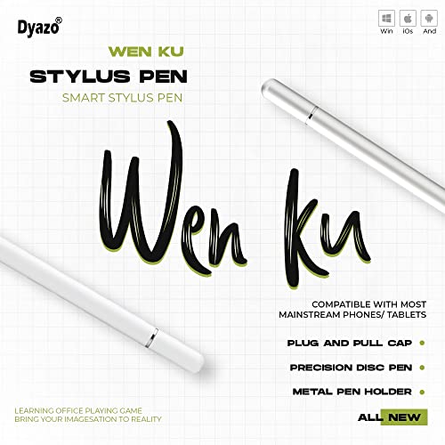 Dyazo Aluminum Super Light Weight Capacitive Stylus Pen for Touch Screen Devices with Fine Point Disc Compatible with All iOS and (White) Dyazo Aluminum Super Light Weight Capacitive Stylus Pen for Touch Screen Devices with Fine Point Disc Compatible with All iOS and (White)
