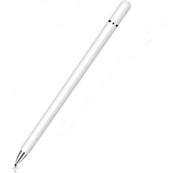 Dyazo Aluminum Super Light Weight Capacitive Stylus Pen for Touch Screen Devices with Fine Point Disc Compatible with All iOS and  (White)