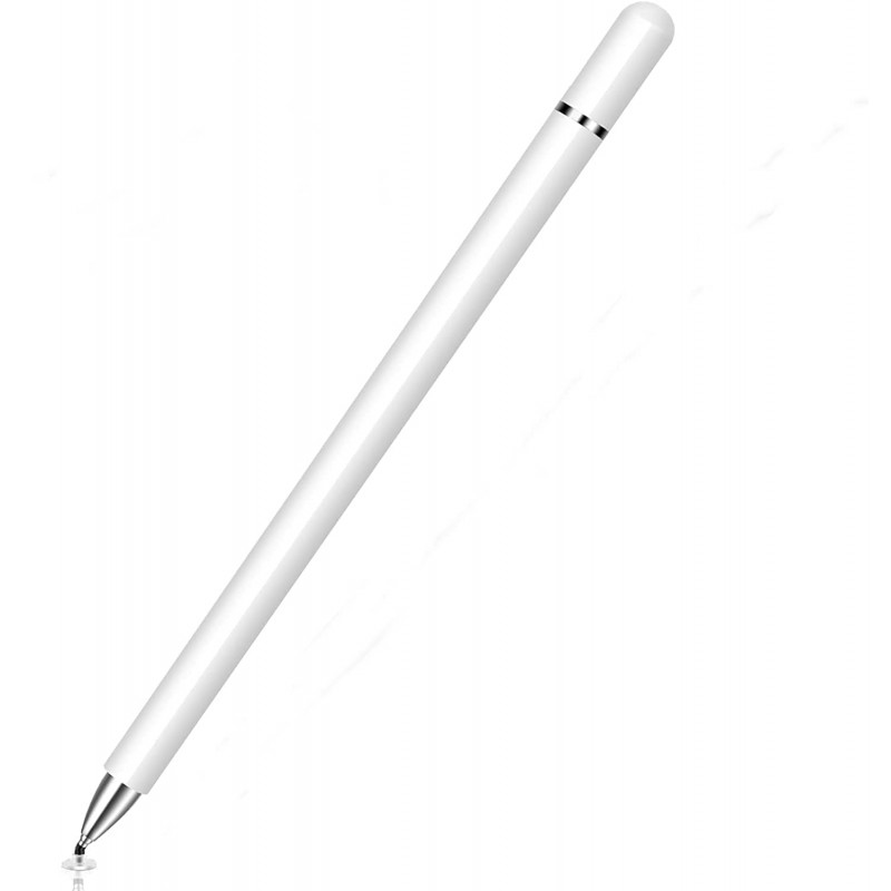 Dyazo Aluminum Super Light Weight Capacitive Stylus Pen for Touch Screen Devices with Fine Point Disc Compatible with All iOS and  (White)