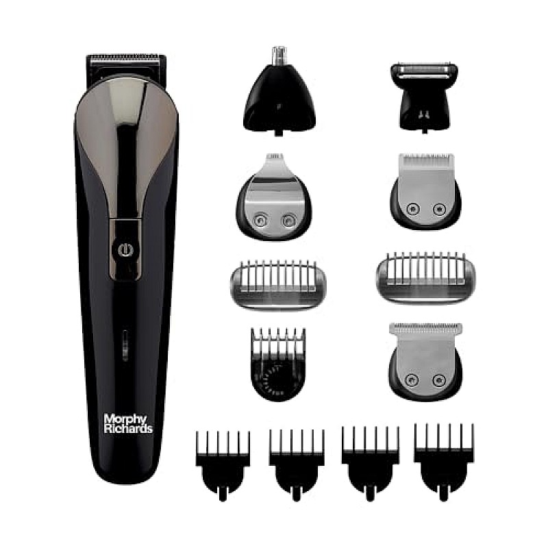 Morphy Richards Kingsman Pro 12-in-1 grooming kit for men Rechargable all in one Men Trimmer Black