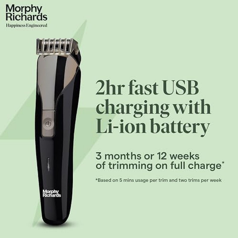 Morphy Richards Kingsman Pro 12-in-1 grooming kit for men Rechargable all in one Men Trimmer Black