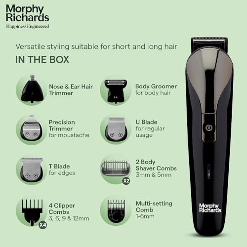 Morphy Richards Kingsman Pro 12-in-1 grooming kit for men Rechargable all in one Men Trimmer Black Morphy Richards Kingsman Pro 12-in-1 grooming kit for men Rechargable all in one Men Trimmer Black