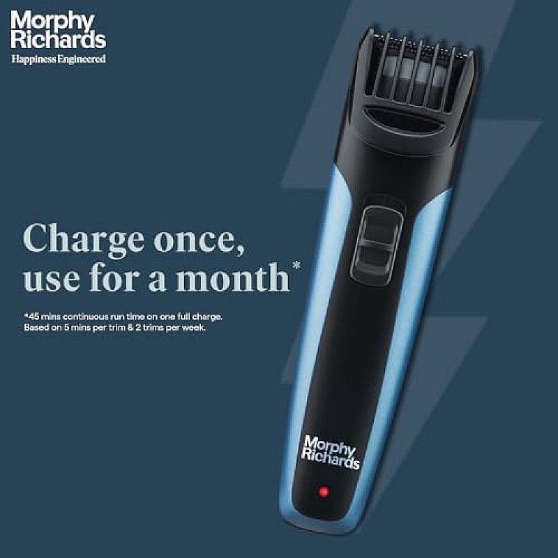 Morphy Richards AstonX BT1110 Beard Trimmer for Men Metallic Blue Black