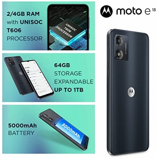 Motorola e13 (Cosmic Black, 4GB RAM 64GB Storage) Refurbished