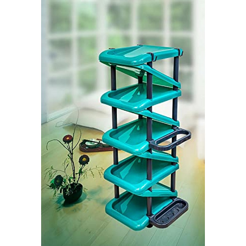 Airtree 4/5/6 Tier Shoe Rack Stackable Shoe Storage Organizer for Bedroom Entryway Adjustable Shoe Rack (Multi Color, Plastic) (5 Tier)