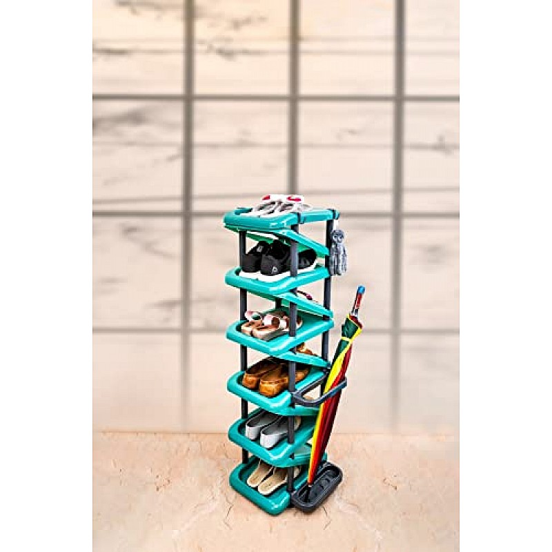 Airtree 4/5/6 Tier Shoe Rack Stackable Shoe Storage Organizer for Bedroom Entryway Adjustable Shoe Rack (Multi Color, Plastic) (5 Tier)