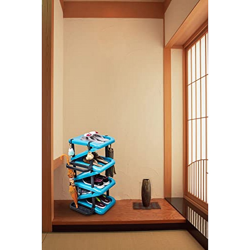 Airtree 4/5/6 Tier Shoe Rack Stackable Shoe Storage Organizer for Bedroom Entryway Adjustable Shoe Rack (Multi Color, Plastic) (5 Tier)