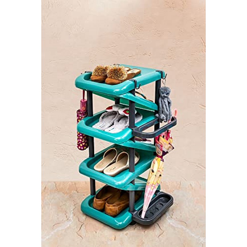 Airtree 4/5/6 Tier Shoe Rack Stackable Shoe Storage Organizer for Bedroom Entryway Adjustable Shoe Rack (Multi Color, Plastic) (5 Tier)