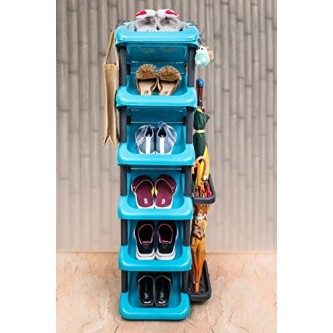 Airtree 4/5/6 Tier Shoe Rack Stackable Shoe Storage Organizer for Bedroom Entryway Adjustable Shoe Rack (Multi Color, Plastic) (5 Tier) Airtree 4/5/6 Tier Shoe Rack Stackable Shoe Storage Organizer for Bedroom Entryway Adjustable Shoe Rack (Multi Color, Plastic) (5 Tier)
