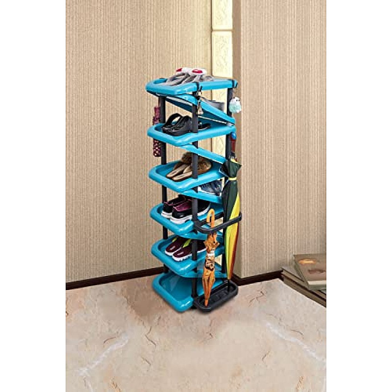 Airtree 4/5/6 Tier Shoe Rack Stackable Shoe Storage Organizer for Bedroom Entryway Adjustable Shoe Rack (Multi Color, Plastic) (5 Tier)