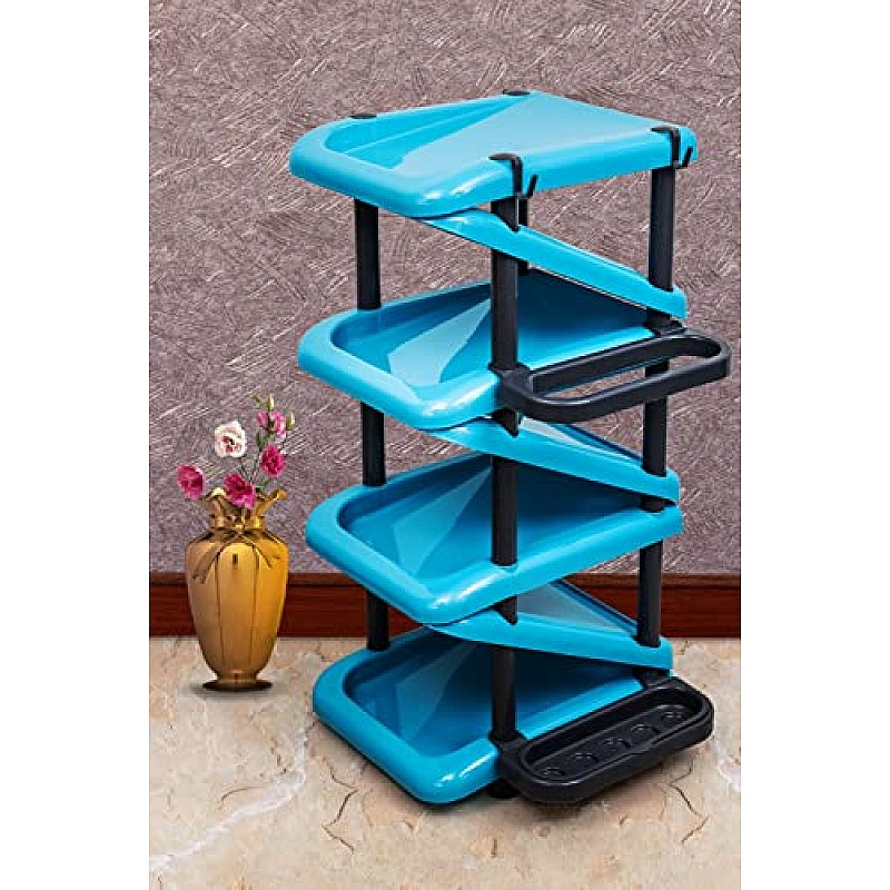 Airtree 4/5/6 Tier Shoe Rack Stackable Shoe Storage Organizer for Bedroom Entryway Adjustable Shoe Rack (Multi Color, Plastic) (5 Tier)