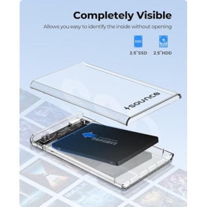 Sounce 2.5" SATA SSD Enclosure Transparent Case Sounce 2.5" SATA SSD Enclosure Transparent Case