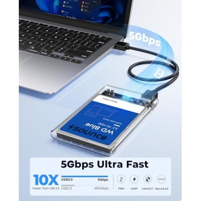 Sounce 2.5" SATA SSD Enclosure Transparent Case Sounce 2.5" SATA SSD Enclosure Transparent Case