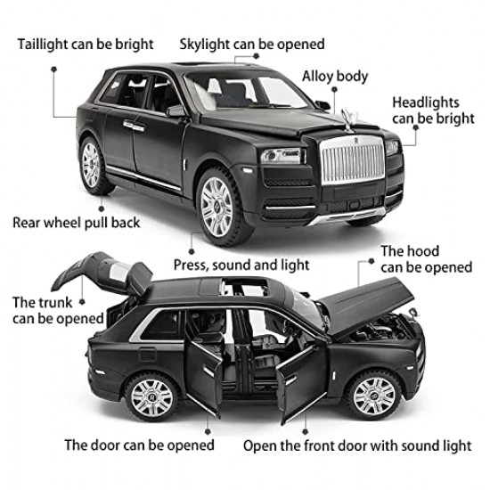 Jack Royal 1:24 Scale Die-Cast Rollls Cullinan with 6 Openable Doors Working Lights And Music, Pack of 1