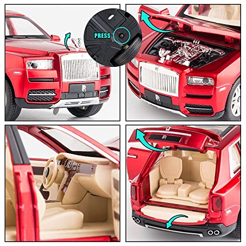 Jack Royal 1:24 Scale Die-Cast Rollls Cullinan with 6 Openable Doors Working Lights And Music, Pack of 1 Jack Royal 1:24 Scale Die-Cast Rollls Cullinan with 6 Openable Doors Working Lights And Music, Pack of 1