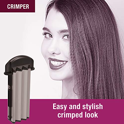 Havells 5-in-1 Multi Styling Kit Straightener, Curler, Crimper, Conical Curler and Volume Brush for Multiple Hair Styles Silver Black HC4045 Havells 5-in-1 Multi Styling Kit Straightener, Curler, Crimper, Conical Curler and Volume Brush for Multiple Hair Styles Silver Black HC4045