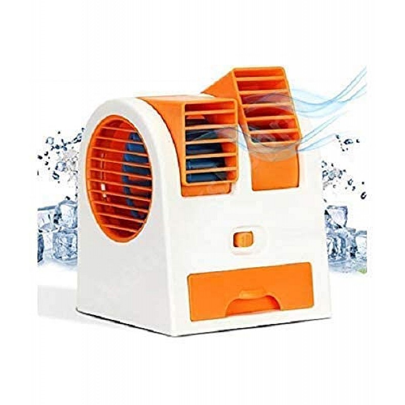 Airtree Portable Mini AC USB Battery Operated Air Conditioner Mini Water Air Cooler Cooling Fan Blade Less Duel Blower 