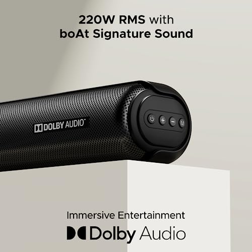 boAt Aavante Bar 1850D with 220W Dolby Audio, Wireless Subwoofer (Premium Black) boAt Aavante Bar 1850D with 220W Dolby Audio, Wireless Subwoofer (Premium Black)