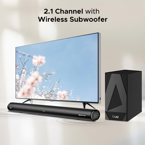 boAt Aavante Bar 1850D with 220W Dolby Audio, Wireless Subwoofer (Premium Black) boAt Aavante Bar 1850D with 220W Dolby Audio, Wireless Subwoofer (Premium Black)