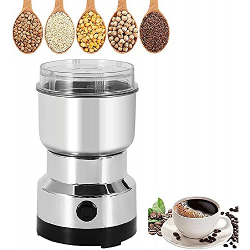 AIRTREE Stainless Steel Electric Portable Coffee Grinder Grinder for Spices Dry Foods Beens Nuts and Small Foods Powder Machine