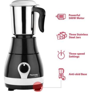 Butterfly Arrow 500 W Mixer Grinder (Grey, 3 Jars) Butterfly Arrow 500 W Mixer Grinder (Grey, 3 Jars)