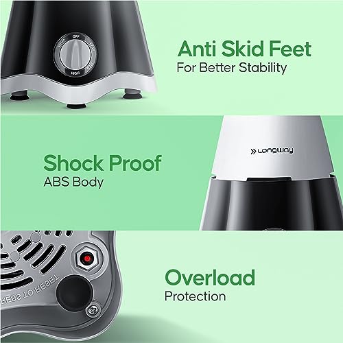 Longway Super Dlx 750 Watt Juicer Mixer Grinder with 4 Jars for Grinding, Mixing, Juicing Black Gray, 4 Jars Longway Super Dlx 750 Watt Juicer Mixer Grinder with 4 Jars for Grinding, Mixing, Juicing Black Gray, 4 Jars