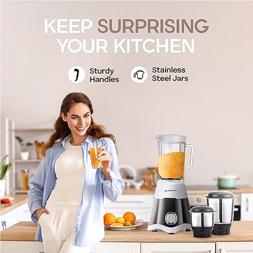 Longway Super Dlx 750 Watt Juicer Mixer Grinder with 4 Jars for Grinding, Mixing, Juicing Black Gray, 4 Jars Longway Super Dlx 750 Watt Juicer Mixer Grinder with 4 Jars for Grinding, Mixing, Juicing Black Gray, 4 Jars