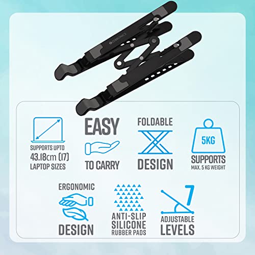 Zebronics-NS1500 Laptop Stand Featuring Foldable Design, Anti-Slip Silicone Rubber Pads, Supports Maximum of 5kgs Weight Tabletop Zebronics-NS1500 Laptop Stand Featuring Foldable Design, Anti-Slip Silicone Rubber Pads, Supports Maximum of 5kgs Weight Tabletop