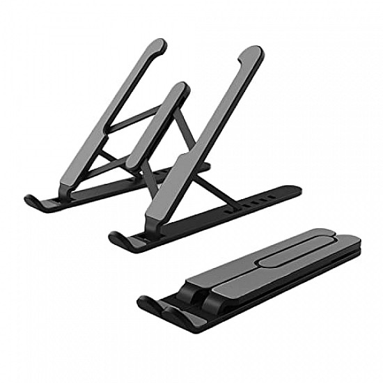 Zebronics-NS1000 Laptop Stand Featuring Foldable Design, Anti-Slip Silicone Rubber Pads, Supports Maximum of 5kgs Weight, 6 Adjustable Levels.