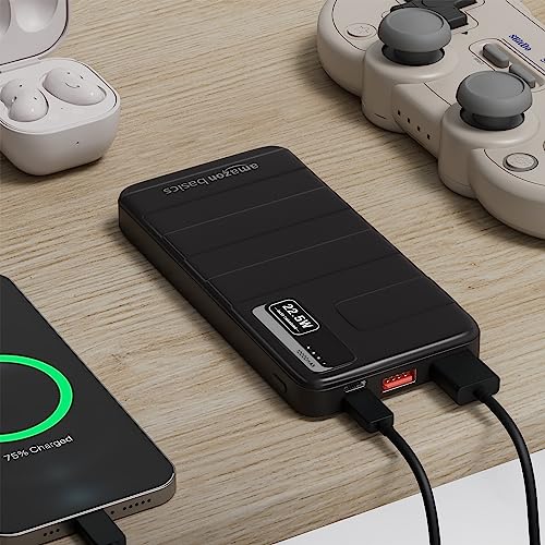 Airtree 10000mAh 22.5W Lithium-Polymer Power Bank Triple Output Fast Charging, Black, Type-C Cable Included