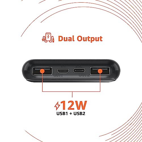 amazon basics 10000mAh 12W Lithium-Polymer Power Bank Dual Input, Dual Output Black amazon basics 10000mAh 12W Lithium-Polymer Power Bank Dual Input, Dual Output Black
