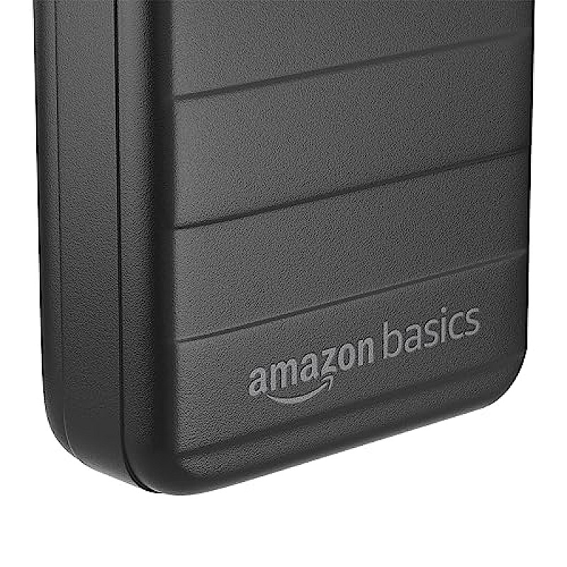 amazon basics 10000mAh 12W Lithium-Polymer Power Bank Dual Input, Dual Output Black