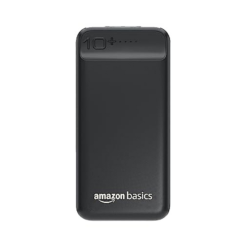 amazon basics 10000mAh 12W Lithium-Polymer Power Bank Dual Input, Dual Output Black