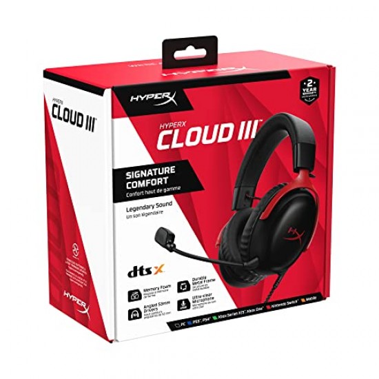 HyperX Cloud Iii Wired Gaming Over Ear Headset Pc Ps5 Xbox Series X