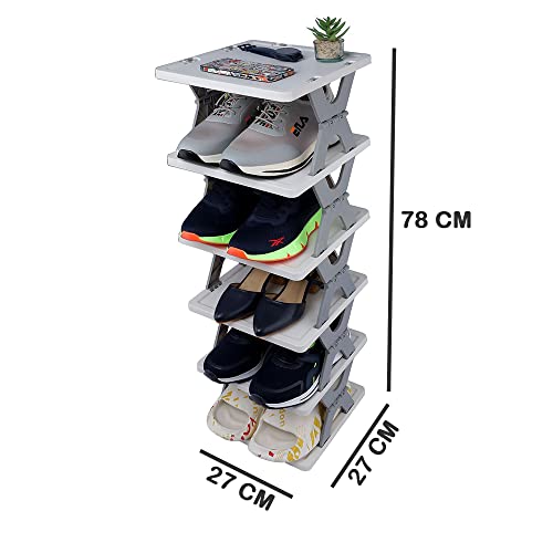 Airtree Plastic 6 Layer Shoe Rack Stand Storage Organizer Cabinet Durable Portable Shoe Organiser Creative Shoe Rack) Airtree Plastic 6 Layer Shoe Rack Stand Storage Organizer Cabinet Durable Portable Shoe Organiser Creative Shoe Rack)