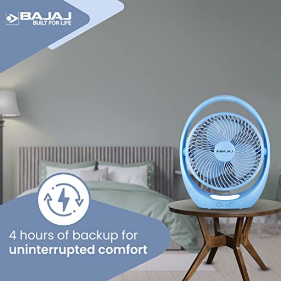 Bajaj Pygmy Go 178 mm Mini Fan with LED Lighting Bue